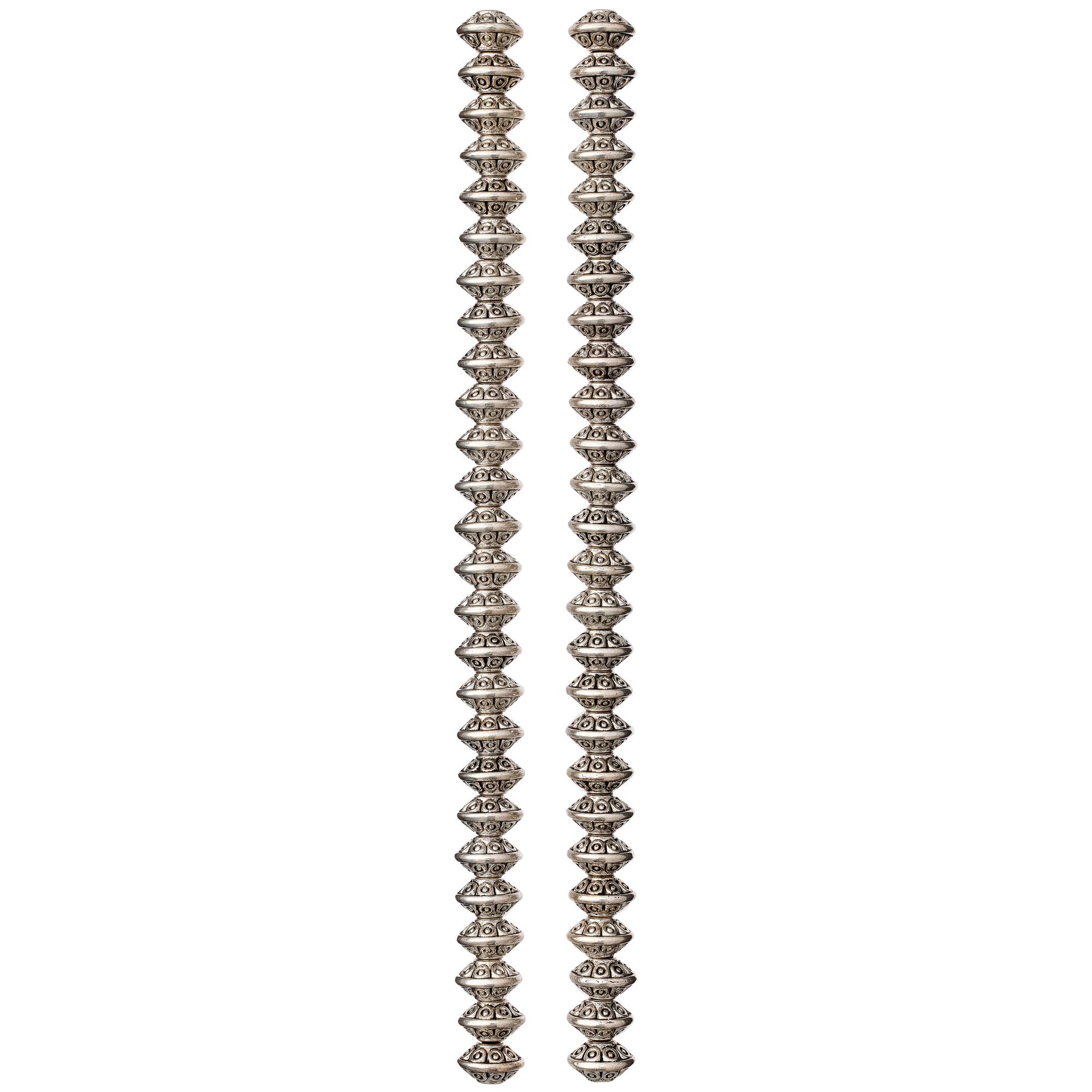 Antiqued Sterling Silver Plated Rondelle Beads, 7mm by Bead Landing™